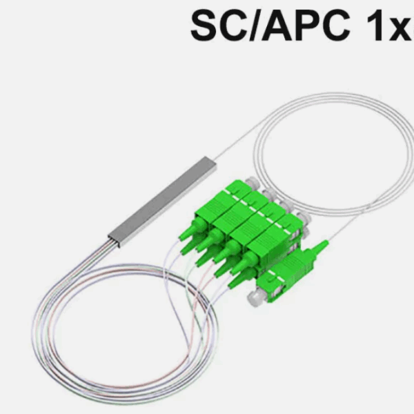 PLC SC/APC Fiber Optic Splitter 1x2 1x4 1x8 1x16 1x32 FTTH SM 0.9mm G657A1 2m