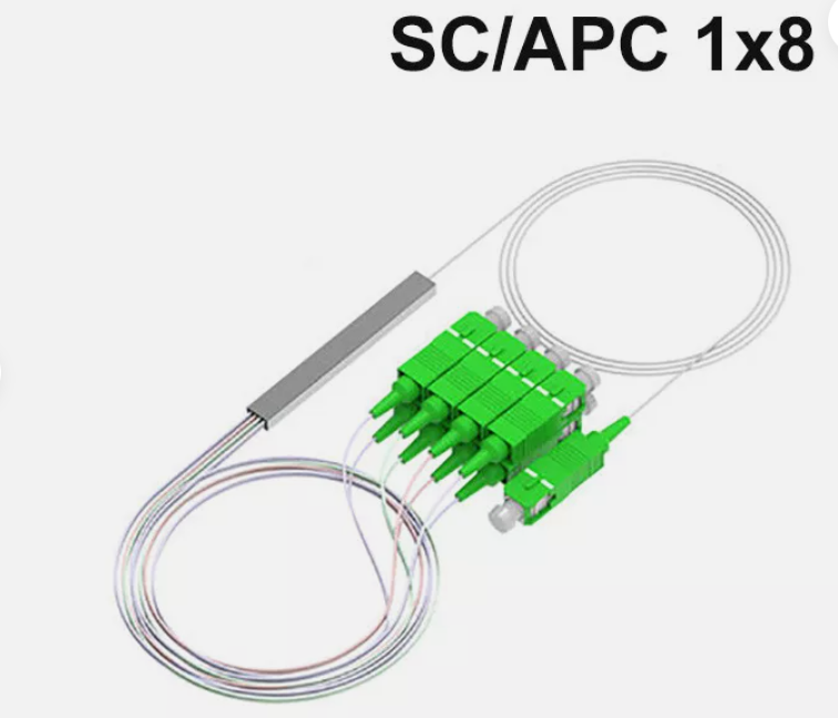 PLC SC/APC Fiber Optic Splitter 1x2 1x4 1x8 1x16 1x32 FTTH SM 0.9mm G657A1 2m